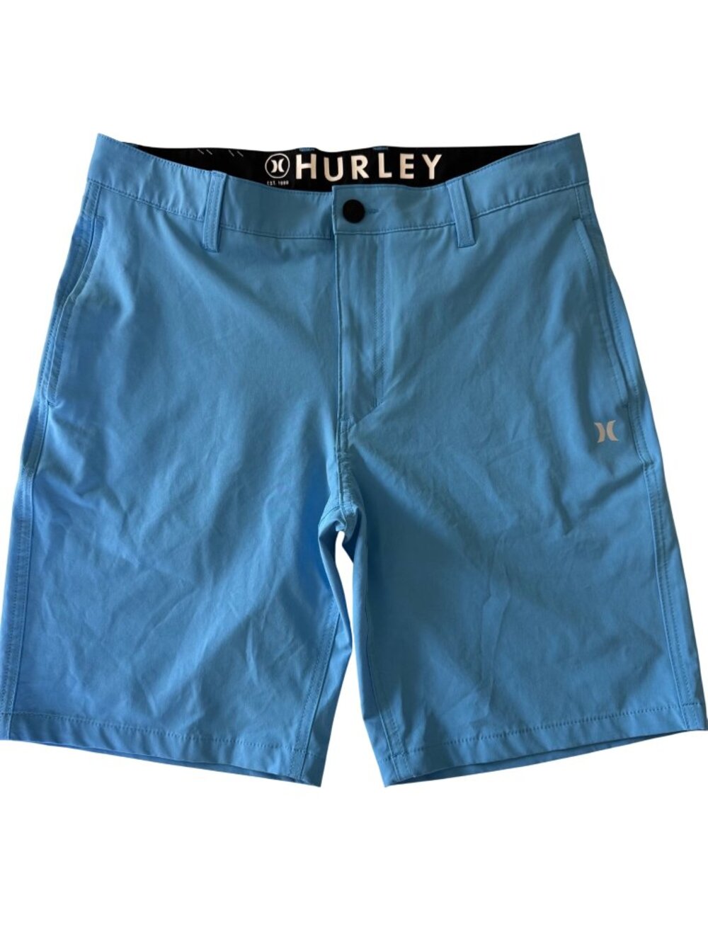 Hurley Shorts Mens Size 32  All Day Hybrid Quick Dry Bliss Sky Blue Stretch